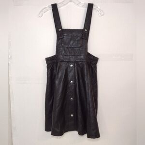 Wonder Nation Black Faux Leather Dress Size L(10-12)